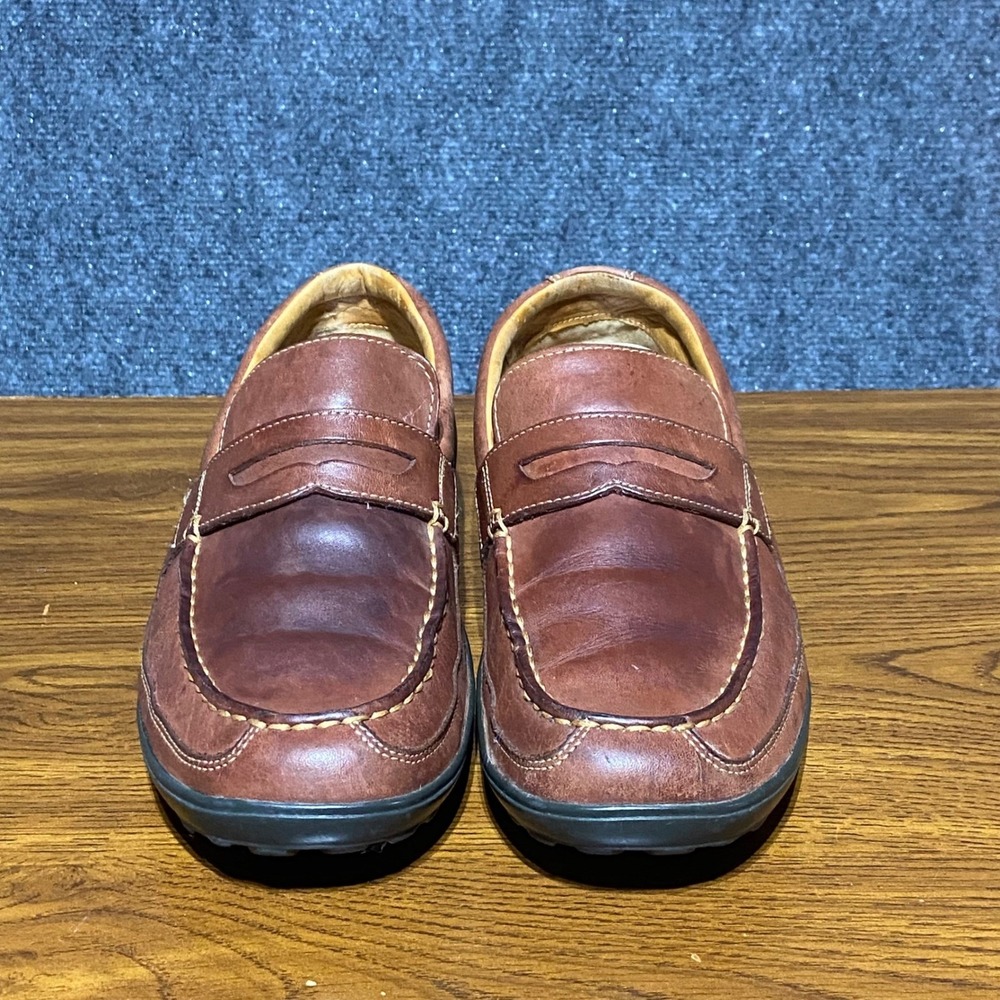 Cole Haan Mens Brown Leather Penny Loafers Moc Toe Driving Shoes C06860 9.5M